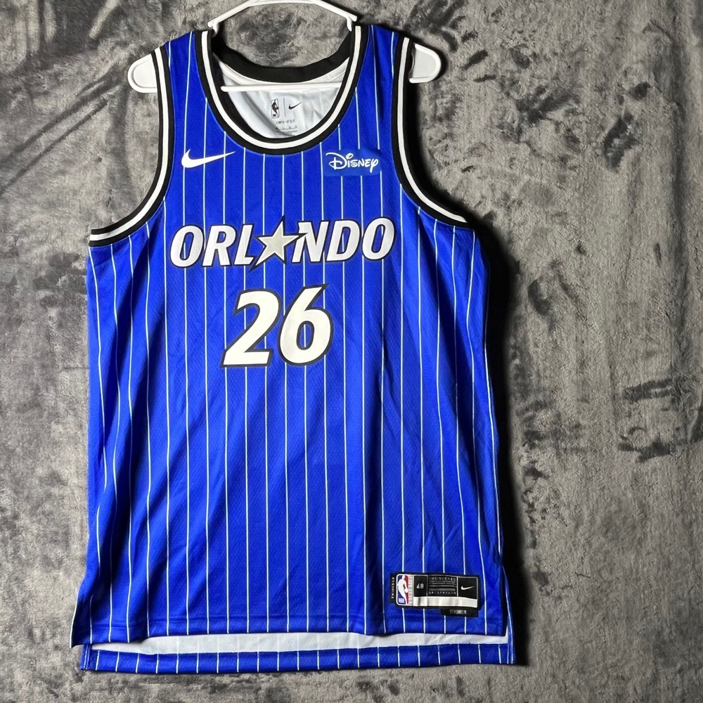 Nike Orlando Magic Swingman Jersey Large 48 Disney Sponsor Patch Blue Custom 26 - Picture 2 of 9